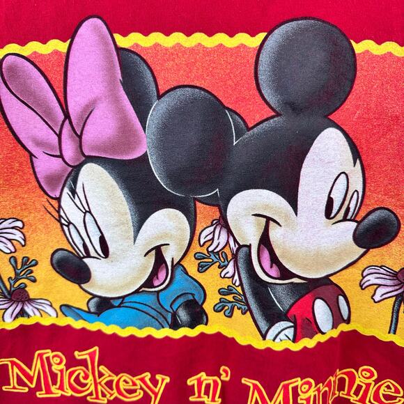 Vintage Y2k Disney Mickey Unlimited Shirt Mickey and Minnie Double sided Size M - Picture 7 of 9